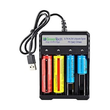 Greentech 3.7 – 4.2 Lityum İyon Pil Şarj Cihazı (Dört Yuvalı) / GT-BC05