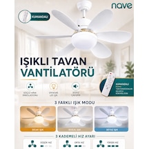 Nave Nv-tv10 Işıklı Tavan Vantılatoru 6 Kanat Beyaz