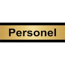 Personel 7x20cm Altın Renk Metal Yönlendirme Levhası