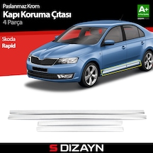 S-Dizayn Skoda Rapid Kapı Koruma Çıtası Krom 2013-2017