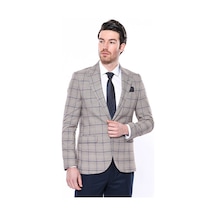Wessi Ekose Slim Fit Bej Erkek Ceket - Wessi Bej