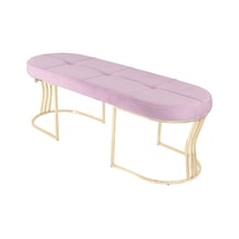 Viego Gold Collection- Pembe Kapitoneli Chester Model Puf & Bench & Koltuk & Uzun Makyaj Puff & Yatak Ucu
