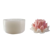 Tahtakale Toptancı Silikon 3d Dekoratif Kalıp Nilüfer Çiçeği Tealight Mumluk Altlığı Mum, Taş Tozu Ve Beton Kalıbı