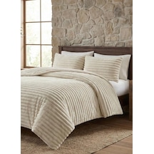 Soft Çizgi Çift Kişilik Yatak Örtüsü 260x240 Bej
