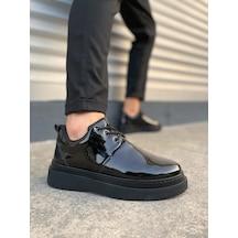 Jy03 Luxor Bağcıklı Rugan Erkek Günlük Spor Klasik Ayakkabı Rst - Siyah Siyah