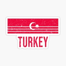 1 Türkiye Bayrak Sticker Oto Etiket Araba Yapıştırma 17Cm