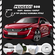Peugeot 508 Oto Araç Kapı Koruma Fitili 5 Metre Parlak Beyaz Renk
