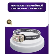 Hubrendy Tekno Wave Sensörlü Led Kafa Lambası Şarjlı Ayarlanabilir Işık AÇIK GRİ KAHVE KARIŞIMI
