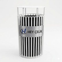 Park Ve Bahçe Çöp Kovası P&b-128 Dayanıklı Dış Mekan Çöp Kutusu Hey Çelik