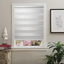 Hazır Hasır Bambu Zebra Stor Perde Gri 200X200Cm