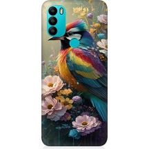 General Mobile Gm 21 Plus Uyumlu Çiçekler Arasında Kuş Desenli Silikon Kılıf Çok Renkli