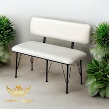 By Hakan Aşkın Metal Ayaklı Metal Alt Kasalı Soft Ekru New 2025 Sırtlı Bench Bank Soft Kumaşş