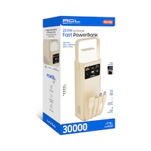 Acl Pw-112 22.5w Outdoor Hızlı Şarj Powerbank Beyaz 30.000mah Kapasite, Çoklu Usb Çıkış, Dahili Ka Krem