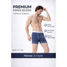 Mercan Ekoseli Desenli Esnek Boxer - İz Yapmayan Bel Lastiği, Tam Konfor K. Mavi