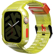 Watch 7 45mm Kordon Skinarma Saido Sert Pc Kasa Koruyuculu Silikon Strap Kayış Sarı Sarı