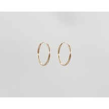 18k Rose Gold Plated Easy Hoop Küpe Gold