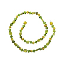 Doğal Form Sarı-yeşil Renkli Doğal Damla Kehribar Kadın Kolye Sarı