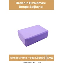 Premium Seri Bedenin Hızalaması Denge Sağlayıcı Mor Eva Yoga Blok