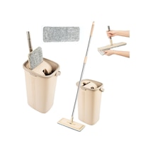 Spin Mop Tablet Mop Krem 5 L + Yedek Mop Bez 4 Adet