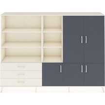 Arges Dolap 11 Raflı 3 Çekmeceli 5 Kapaklı 220x30x163 Aytaşı-antr Aytaşı-antrasit/aytaşı