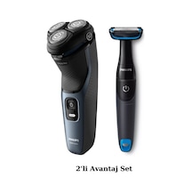 Philips S3144/00 Islak - Kuru Sinek Kaydı Tıraş Makinesi - BG1024 Banyo Vücut Bakım Makinesi 2'li