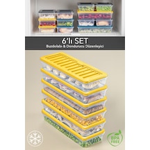 Meleni Home Buzdolabı Mikrodalga Saklama Kabı Sarı 6'lı 6 x 1170 ML Sarı