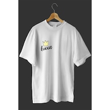 Noıssey -wed Aloha Hisleri Tasarım Baskılı Oversize T-shirt Tişört Beyaz