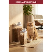 2'li Sızdırmaz Kedi Köpek Mama Saklama Kabı 2300 Ml Ve 2800 Ml