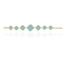 Kadir Jewellery 22 Ayar Altın Kaplama Zirkon Taşlı Ayarlanabilir Zincir Bileklik Açık Mavi