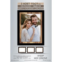 Tr Yhfoto 3 Adet 15x21 Çerçeve Siyah Ahşap Şeritli Çerçeve Mdf Çerçeve Pvc'li Fotoğraf Karışık 15 X 21