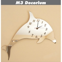 M3 Decorium Yunus Dekoratif Ayna Saat Beyaz