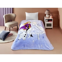Taç Disney Frozen Hello Çizgi Film Karakteri Pamuk-polyester Karışım Battaniye, Mavi, Beyaz, Mor, Tek Kişilik Sku: Smg8690010229311 Diğer
