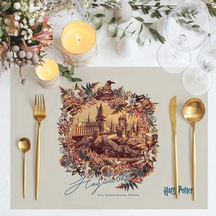 Adawall Home Hogwarts Kumaş Amerikan Servis 4'lü Set Çok Renkli