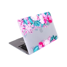 Macbook Uyumlu Air M1 Kılıf 13 İnç Kristal Flower07nl Touchıd'li M1 Air A2337 A2179 A1932 İle Uyumlu Açık Pembe