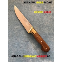 SÜRMENE BIÇAK DÖVME ÇELİK KASAP BIÇAGI KURBAN BIÇAK GOLD Siyah