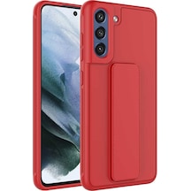 Samsung Galaxy Uyumlu S21 Fe Kapak Standlı El Tutacaklı Silikon Kılıf