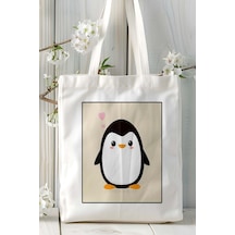 Art Hediye Penguen Baskılı Omuz Çanta Kişiye Özel Model 5 Çok Renkli