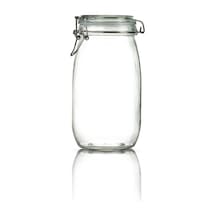 Korken Kavanoz 1500 Ml Vakumlu Kilitli Cam Saklama Kavanozu Şeffaf