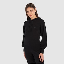 Hummel Jode Knit Kadın Siyah Kapüşonlu Sweatshirt Siyah