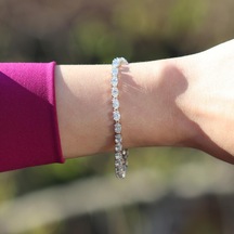 Mini Elips Su Yolu Sky Diamond Gümüş Bileklik Gümüş