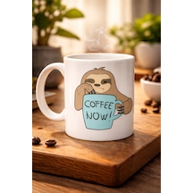 Tembel Hayvan Coffee Now Baskılı Porselen Kupa Model 197 Eğlenceli Kahve Kupası Ofis Ve Ev Kullanımı İçin Sevimli Tasarım Kupa Bardak Diğer