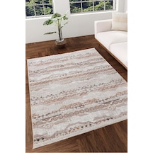 Villadia Home Textile Modern Desen Emboss Baskılı Kaymaz Taban Elit Şık Dört Mevsim Yıkanabilir Halı Yolluk Oturma Salon Odası Vd4018terra Terra
