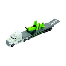 1:50 Maxx Wheels Sesli ve Işıklı Taşıyıcı Tır 23198 Beyaz Tır Yeşil Uçak