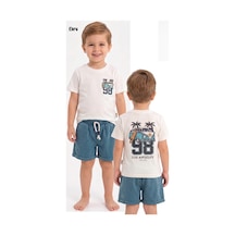 Trend Kids Trendebee Kids 2li Takım Penye Kotlu Los Angeles Baskılı Beyaz
