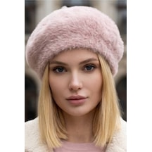 Uniquetrenders Kadın Peluş Kışlık Fransız Ressam Bere Pembe