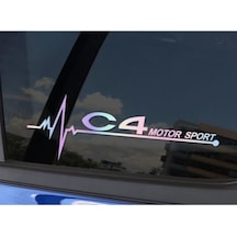 Citroen C4 Yan Cam Sticker Oto Kapı 20 Cm X 7 Cm Renkli