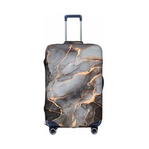 Siyah Ve Altın Bagaj Kapağı Elastik Yıkanabilir Streç Bavul Koruyucu Anti-scratch Seyahat Bavul Kapağı 18-32 Inç Bavul