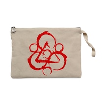 Coheed and Cambria Logo Krem Clutch Astarlı Cüzdan / El Çantası Krem