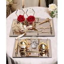 Reverence Gold Söz Tepsisi Ve Damat Tepsisi Seti Bronz Bronz