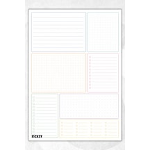 Zamansız Çok Amaçlı Günlük Haftalık Aylık Planlayıcı - A4 Ebat Yapılacaklar - 30 Yaprak - Planner - 4027 Çok Renkli